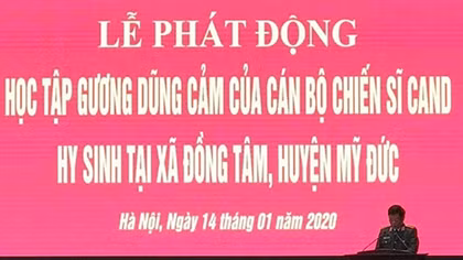 Phát động đợt học tập gương chiến đấu dũng cảm của ba liệt sĩ hi sinh tại Đồng Tâm
