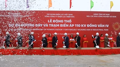 Khởi công dự án đường dây 110kV tại Khu Công nghiệp Đồng Văn IV