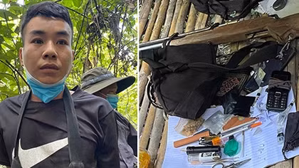 Dựng lán trại, trang bị vũ khí nóng trong rừng sâu để bán ma tuý