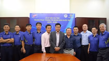 Bóng bàn Việt Nam nhận thêm tài trợ cho đội ngũ trọng tài