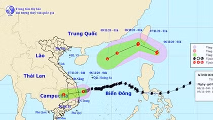 Bão Atsani giật cấp 12 xuất hiện gần Biển Đông