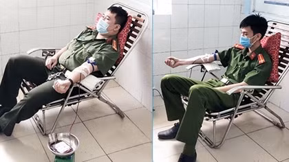 Chiến sĩ Công an kịp thời hiến máu cứu sản phụ