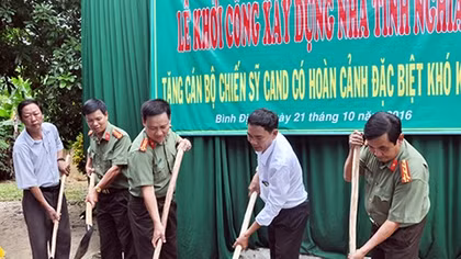 Hỗ trợ xây 4 căn nhà tình nghĩa cho CBCS Công an Phú Yên và Bình Định