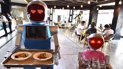 Nhà hàng sử dụng khỉ, robot làm bồi bàn