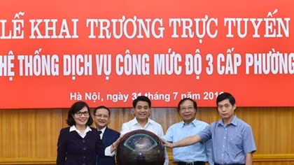 Hà Nội khai trương Hệ thống dịch vụ công mức độ 3 cấp phường