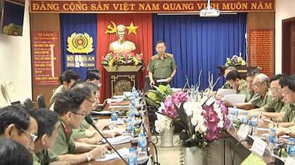 Bộ trưởng Tô Lâm chỉ đạo công tác đảm bảo ANTT tại các tỉnh phía Nam