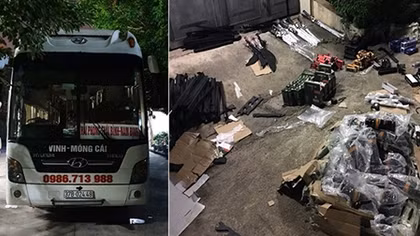34 khẩu súng điện, hơn 100 đao kiếm trên xe khách chạy về Quảng Ninh