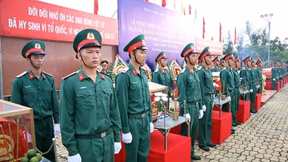 An táng 23 hài cốt liệt sĩ Việt Nam hy sinh trên chiến trường Campuchia