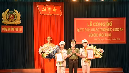 Bộ trưởng Bộ Công an bổ nhiệm 2 Phó Giám đốc Công an tỉnh Phú Thọ