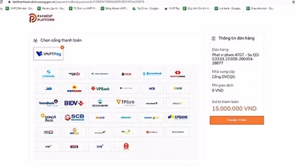 Thí điểm nộp phạt trực tuyến vi phạm giao thông tại 5 tỉnh, thành phố