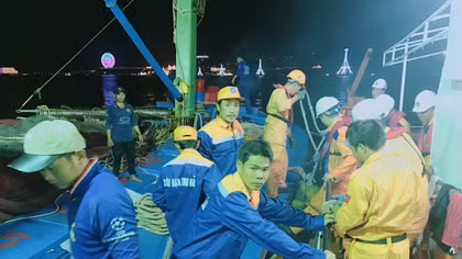 15 ngư dân Bình Định cùng tàu đánh cá đã được cứu nạn an toàn