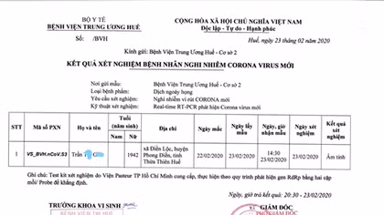 Cụ bà người Huế quá cảnh tại Hàn Quốc âm tính với Covid-19
