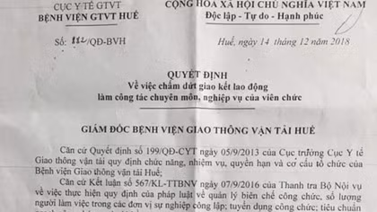 Bệnh viện GTVT Huế 'bỗng dưng' chấm dứt nhiều hợp động lao động