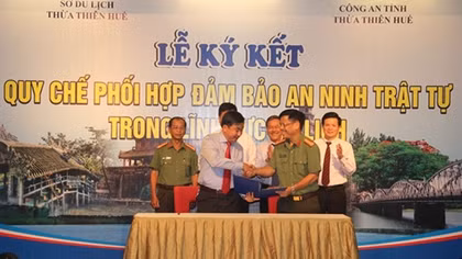 Công an Thừa Thiên - Huế ký kết quy chế phối hợp đảm bảo ANTT lĩnh vực du lịch