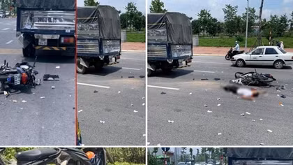  Tông vào xe tải dừng đèn đỏ, nam thanh niên đi xe máy tử vong
