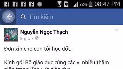 Lá đơn xin cho con học dốt của một phụ huynh gây bão mạng