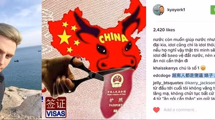 Kyo York bị dọa "lấy tiết" trên instagram vì phản đối "đường lưỡi bò"