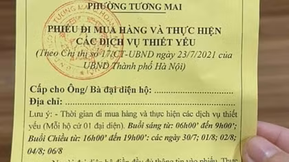 Hà Nội: Phiếu đi chợ hay giấy thông hành?