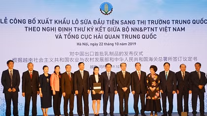 Việt Nam xuất khẩu lô sữa đầu tiên sang Trung Quốc