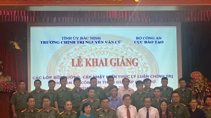 Khai giảng lớp bồi dưỡng, cập nhật kiến thức cho cán bộ Công an tham gia cấp ủy cơ sở