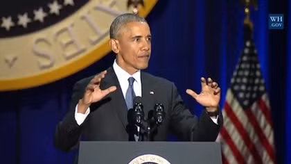 Tổng thống Obama rơi lệ đọc diễn văn chia tay người dân Mỹ 