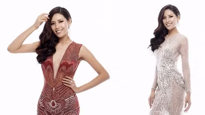 Á hậu Nguyễn Thị Loan diện đầm xuyên thấu thi trang phục dạ hội tại Miss Universe 