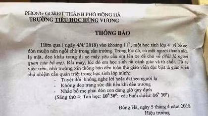 Lừa là người thân phụ huynh vào trường bắt cóc học sinh?