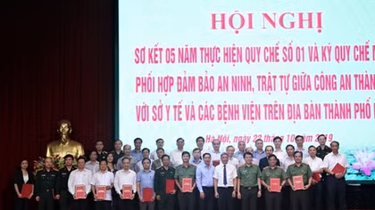 Ký kết Quy chế phối hợp đảm bảo ANTT trong lĩnh vực y tế