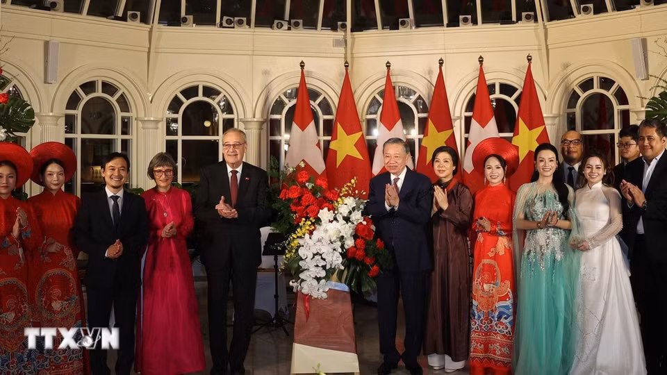 Tổng Bí thư, Chủ tịch nước Tô Lâm chủ trì chiêu đãi Tổng thống Liên bang Thụy Sĩ Guy Parmelin