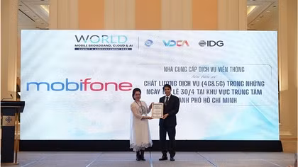 MobiFone được trao danh hiệu nhà mạng 4G&5G tiêu biểu trong Đại lễ 30/4