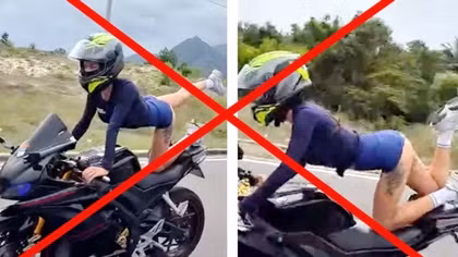 Đề nghị xử lý hình sự một phụ nữ nước ngoài diễn mô tô kiểu “bọ cạp” trên phố