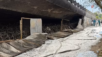 Kiểm tra an toàn, kết cấu cầu Vĩnh Tuy sau vụ cháy bãi để xe dưới gầm cầu