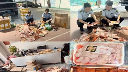 Gần 1 tạ thực phẩm không rõ nguồn gốc bị phát hiện