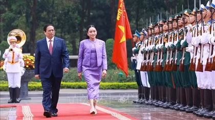 Thủ tướng Phạm Minh Chính chủ trì lễ đón Thủ tướng Thái Lan thăm chính thức Việt Nam