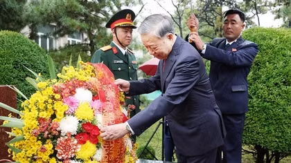 Tổng Bí thư Tô Lâm dự Lễ khánh thành tượng Chủ tịch Hồ Chí Minh tại Triều Tiên