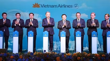 Tổng Bí thư Tô Lâm dự Lễ công bố đường bay thẳng Hà Nội - Moskva