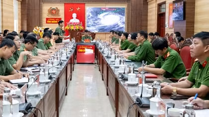 Công an Quảng Trị họp trực tuyến phòng, chống bão số 5
