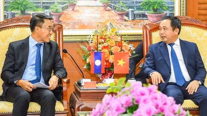 Bí thư Tỉnh ủy Hải Dương Trần Đức Thắng tiếp Quyền Trưởng ban Đối ngoại Trung ương Đảng Nhân dân Cách mạng Lào