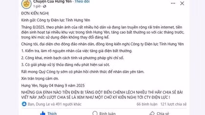 EVNNPC cảnh báo về việc lan truyền thông tin “copy” kiến nghị liên quan đến tiền điện tháng 8