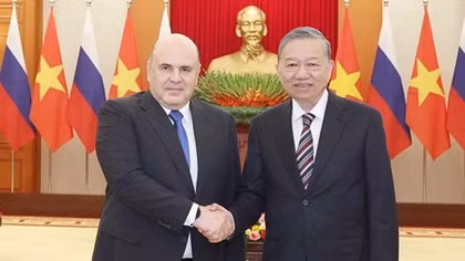 Tổng Bí thư Tô Lâm tiếp Thủ tướng Liên bang Nga Mikhail Mishustin
