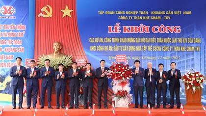 TKV khởi công 2 dự án trọng điểm chào mừng Đại hội Đảng toàn quốc lần thứ XIV