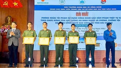 Học viện An ninh nhân dân đạt giải Nhất giải thưởng khoa học và công nghệ dành cho sinh viên năm 2025