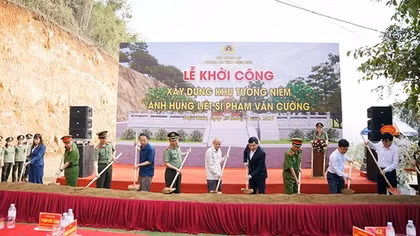 Khởi công xây dựng Khu tưởng niệm Anh hùng liệt sĩ Phạm Văn Cường