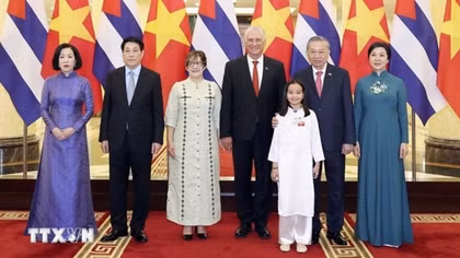 Chiêu đãi cấp Nhà nước chào mừng Chủ tịch nước Cuba Miguel và Phu nhân
