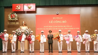 Bộ Công an công bố công tác tổ chức cán bộ của Cục Công nghiệp an ninh