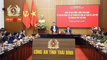 Bộ trưởng Lương Tam Quang làm việc tại Công an tỉnh Thái Bình