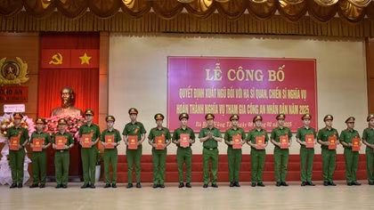 Công an tỉnh Bà Rịa-Vũng Tàu tổ chức lễ xuất ngũ cho 210 chiến sĩ nghĩa vụ