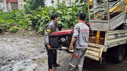 Viettel đảm bảo sóng viễn thông tại khu vực ngập lụt ở Nghệ An