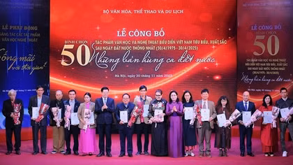 Công bố 50 tác phẩm xuất sắc, phát động sáng tác văn học, nghệ thuật “Sống mãi với thời gian”
