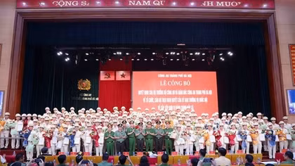 Công an TP Hà Nội ra mắt 126 Công an phường, xã theo mô hình tổ chức mới